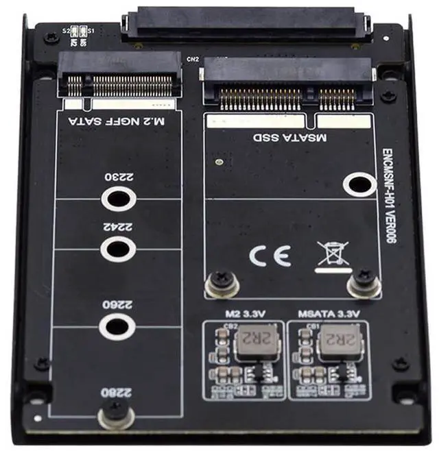 Main image of B+M SSD Card Dual MSATA NGFF JBOD Raid0 Span Bridge to SATA Combo 2.5inch HDD Disk Drive Enclosure