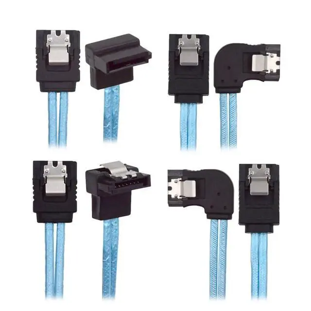 Alt view image 4 of 7 - 4pcs/Set 6Gbps Angled Type Internal 4-SATA Host to 4SATA 7pin Target Disk Data Server 90 Degree Cable 25cm