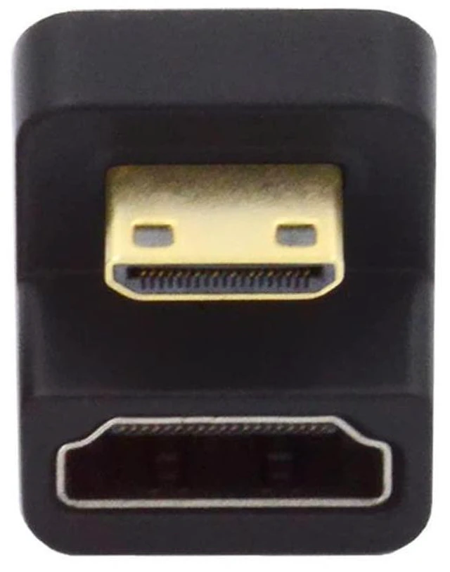 Main image of 360 Degree Down Opposite U Shape Back Angled Mini HDMI 1.4 Male to HDMI Female Extension Adapter Converter