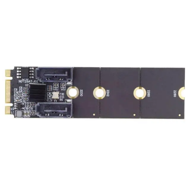 Alt view image 7 of 7 - PCI Express NGFF Key B+M to SATA 3.0 6Gbps Dual Ports Vertical Adapter Converter Hard Drive Extension Card JMB582 2230 2242 2260 2280