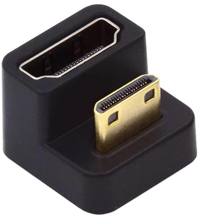 Alt view image 6 of 7 - 360 Degree Down Opposite U Shape Back Angled Mini HDMI 1.4 Male to HDMI Female Extension Adapter Converter