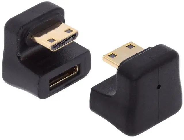 Alt view image 6 of 7 - 2PCS 360 Degree Up & Down Opposite U Shape Back Angled Mini HDMI 1.4 Male to Mini Female Extension Adapter Converter