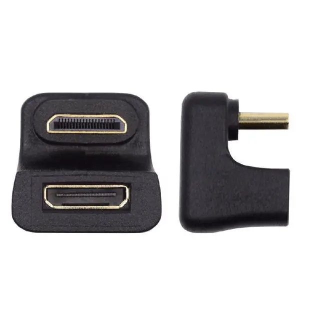 Alt view image 7 of 7 - 2PCS 360 Degree Up & Down Opposite U Shape Back Angled Mini HDMI 1.4 Male to Mini Female Extension Adapter Converter