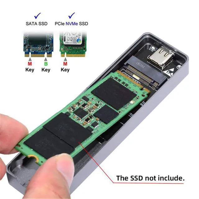 Alt view image 2 of 7 - 20Gbps USB4 Type-C USB3.2 to M.2 NVME M-Key NGFF SATA SSD PCBA Enclosure 2280/2242/2230mm Adapter RTL9220 Chipset