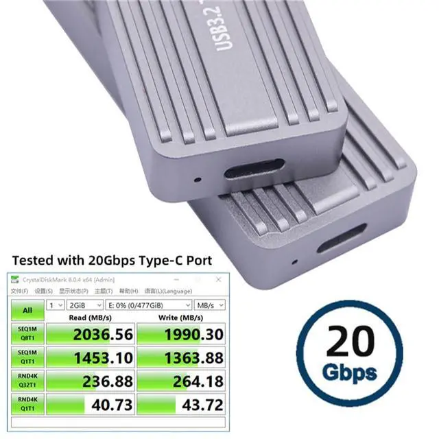 Alt view image 5 of 7 - 20Gbps USB4 Type-C USB3.2 to M.2 NVME M-Key NGFF SATA SSD PCBA Enclosure 2280/2242/2230mm Adapter RTL9220 Chipset