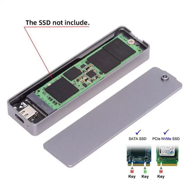 Alt view image 4 of 7 - 20Gbps USB4 Type-C USB3.2 to M.2 NVME M-Key NGFF SATA SSD PCBA Enclosure 2280/2242/2230mm Adapter RTL9220 Chipset