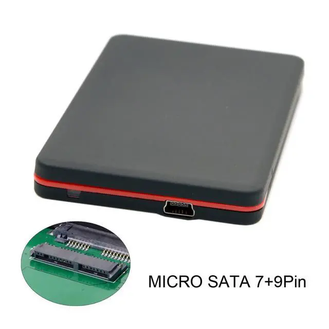 Alt view image 2 of 7 - USB2.0 480Mbps to 1.8 inch Micro SATA 16pin 7+9 SSD HDD External Hard Disk Enclosure