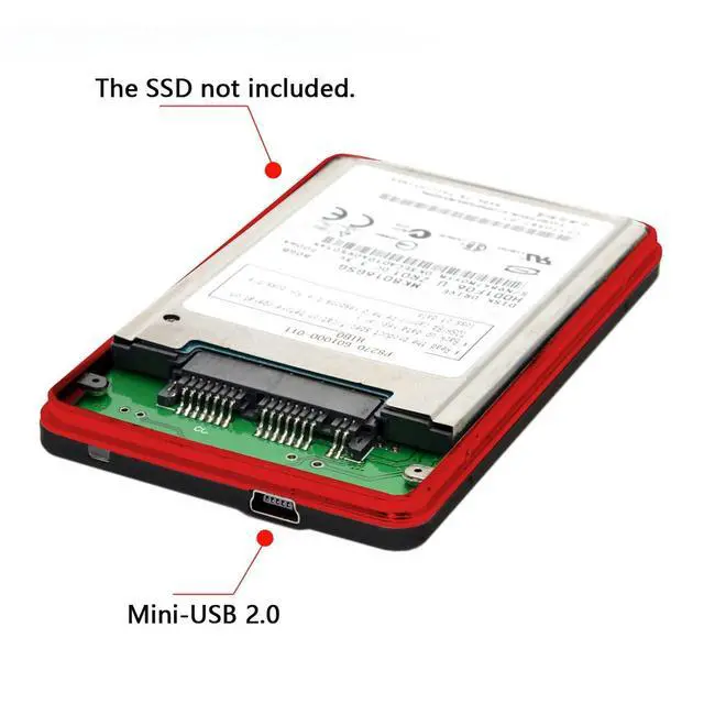 Alt view image 5 of 7 - USB2.0 480Mbps to 1.8 inch Micro SATA 16pin 7+9 SSD HDD External Hard Disk Enclosure