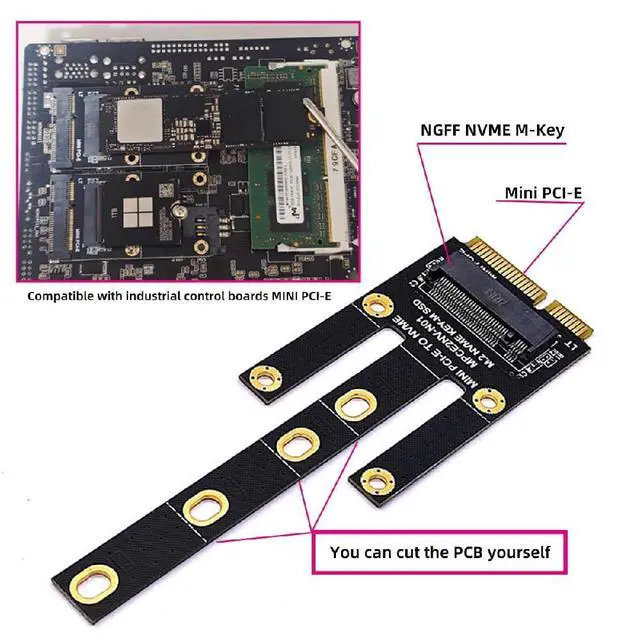 Alt view image 4 of 7 - NVME M.2 SSD to Mini PCI-E Motherboard SSD Expansion Card Adapter for 2230/2242/2260/2280mm(mSATA Interface not Supported)