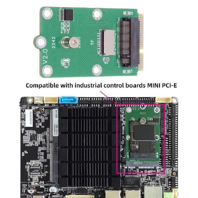Alt view image 4 of 7 - 2 in 1 M.2 NVME SSD/Micro SD TF Card to Mini PCI-E Motherboard SSD Expansion Card Adapter(mSATA Interface not Supported)