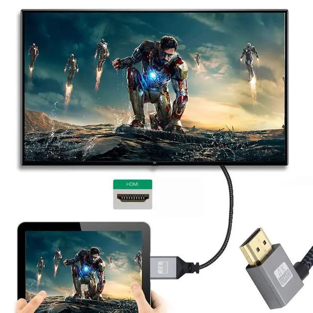 Alt view image 2 of 7 - High Speed A Male HDMI 1.4 to A Female Extension Cable Left Angled Support HDTV 4K 60hz 3D