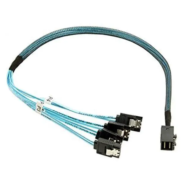 Alt view image 2 of 6 - Internal Mini SAS HD SFF-8643 Host to 4 SATA 7pin Target Hard Disk 6Gbps Data Server Raid Cable