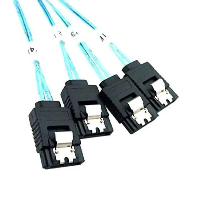 Alt view image 4 of 6 - Internal Mini SAS HD SFF-8643 Host to 4 SATA 7pin Target Hard Disk 6Gbps Data Server Raid Cable