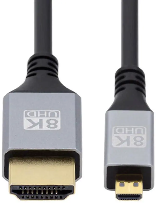 Main image of 8K 4K Micro HDMI 2.1 Ultra Thin HDTV Hyper Super Flexible Slim Cord Type-A to Type-D Cable for Camera HDTV 200CM