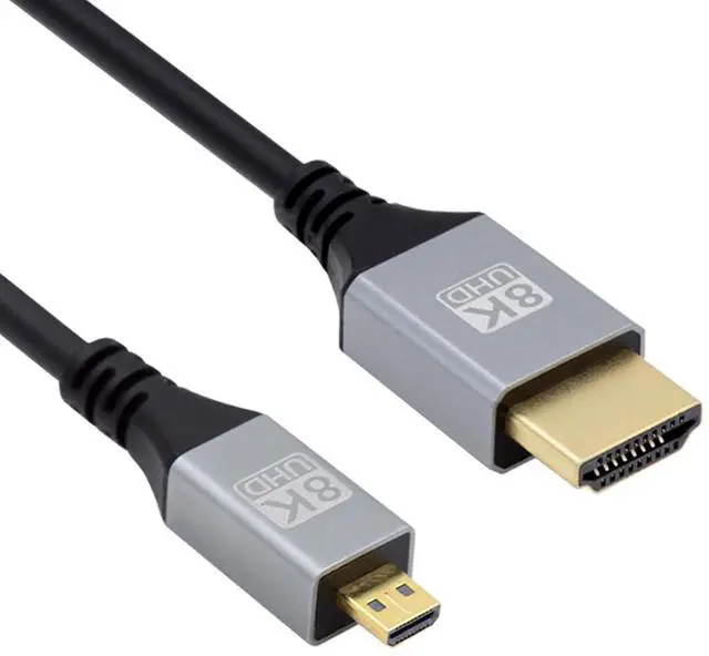 Main image of 8K 4K Micro HDMI 2.1 Ultra Thin HDTV Hyper Super Flexible Slim Cord Type-A to Type-D Cable for Camera HDTV 100CM