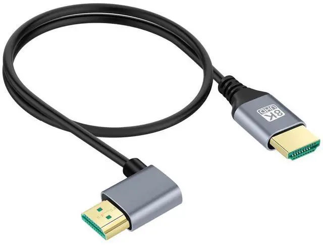 Main image of Ultra Thin HDTV HDMI 2.1 Male to Male Cable 8K 4K Hyper Super Flexible Slim Cord 90 Degree Left Angled Type-A for Computer HDTV 100cm