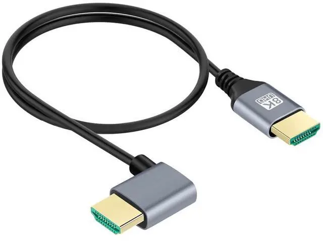 Main image of Ultra Thin HDTV HDMI 2.1 Male to Male Cable 8K 4K Hyper Super Flexible Slim Cord 90 Degree Right Angled Type-A for Computer HDTV 50cm