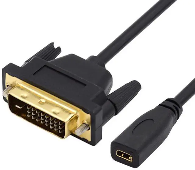 Main image of UHD 4K DVI 24+1 to Micro HDMI 1.4 Male to Female Type D Extension Cable for HDTV Graphics Card Computer