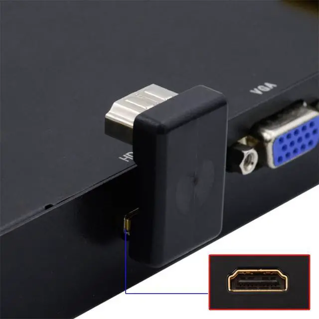 Alt view image 3 of 7 - 2pcs/Set HDMI 1.4 Type-A to HDMI Port Saver 360 Degree Up & Down Opposite U Shape Back Angled Extension Adapter