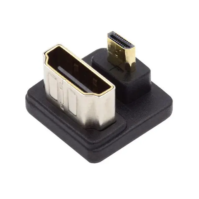 Main image of Type-D Micro HDMI 1.4 Male to HDMI Female Port Savers Opposite U Shape Back 360 Degree Down Angled Extension Adapter Converter
