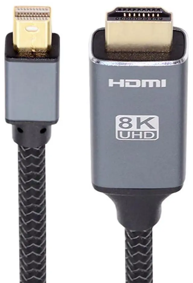 Main image of 8K 60hz MINI-DP to HDMI Male Mini DisplayPort 1.4 Source to HDMI 2.0 Display UHD 4K Monitor Cable 1.8M