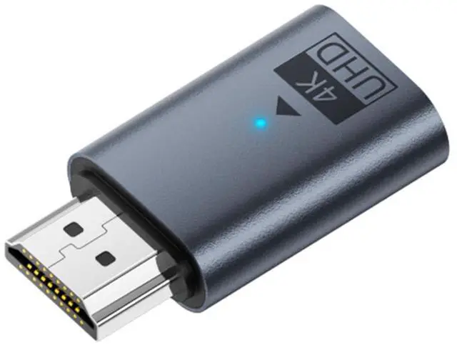 Main image of HDMI Virtual Display Adapter HDMI 1.4 Monitor Dummy Plug Headless Ghost Display Emulator Support EDID 3840x2160 4K@60hz with Indicator Light Blue