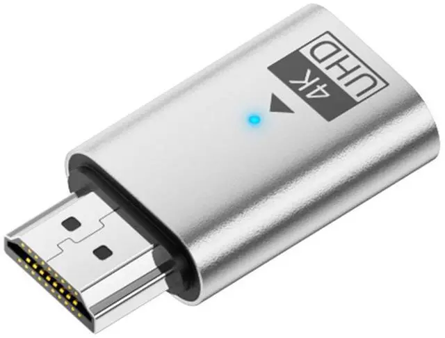 Main image of HDMI Virtual Display Adapter HDMI 1.4 Monitor Dummy Plug Headless Ghost Display Emulator Support EDID 3840x2160 4K@60hz with Indicator Light Silver