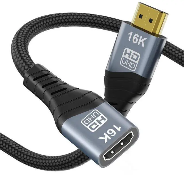 Main image of UHD HDMI 2.2 Type-A to HDMI Male to Female HDTV 16K 8K Extension Cable for HDTV Desktop Laptop Monitor 50CM