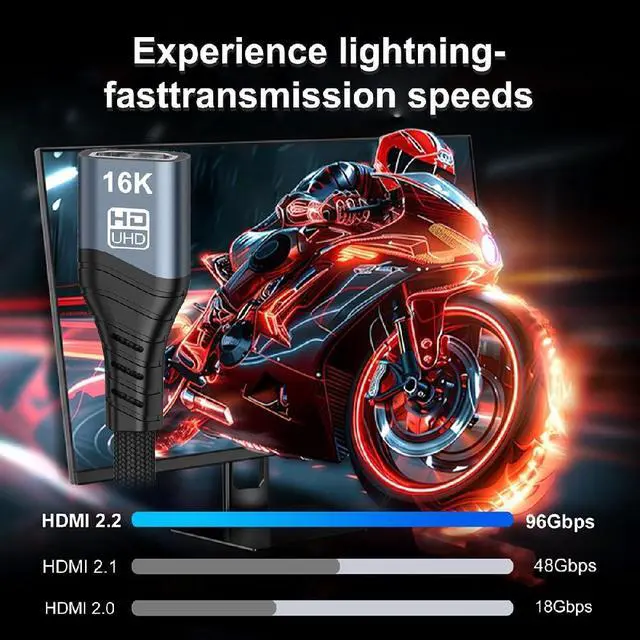 Alt view image 5 of 7 - UHD HDMI 2.2 Type-A to HDMI Male to Female HDTV 16K 8K Extension Cable for HDTV Desktop Laptop Monitor 200CM