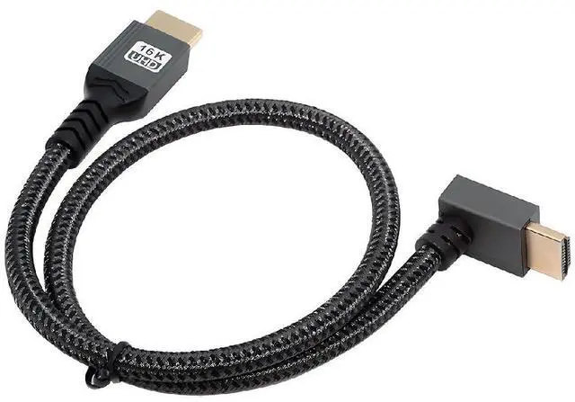 Main image of UHD HDMI 2.2 16K 8K Type-A Male to HDMI Male HDTV Up Angled Cable for HDTV Desktop Laptop Monitor 100cm