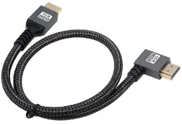 Main image of UHD HDMI 2.2 16K 8K Type-A Male to HDMI Male HDTV Left Angled Cable for HDTV Desktop Laptop Monitor 100cm