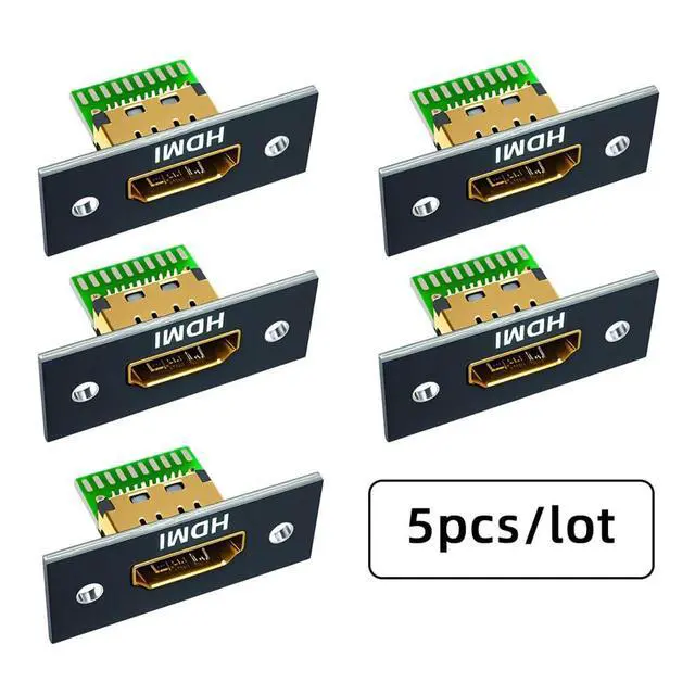 Alt view image 2 of 7 - 5pcs/Set DIY OEM HDMI 8K Solder Type Type-A Female Socket Connector Receptacle with Panel Mount