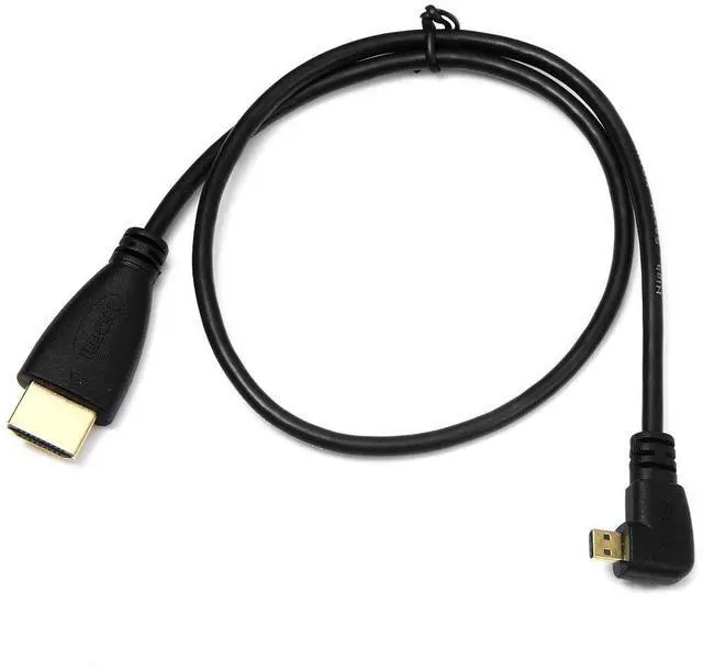 Main image of Right Angled 90 Degree Micro HDMI to HDMI Male HDTV Cable 50cm for Cell Phone & Tablet