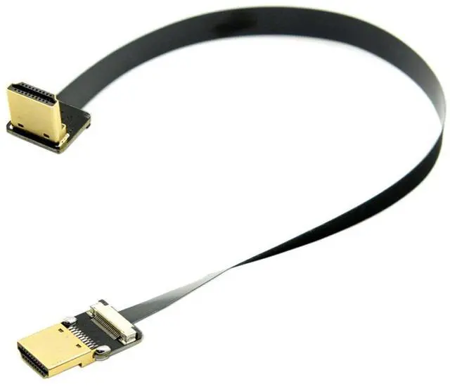 Alt view image 3 of 7 - CY 20cm FPV HDMI Male to 90 Degree Down Angled HDMI Male HDTV FPC Flat Cable for Multicopter Aerial Photography