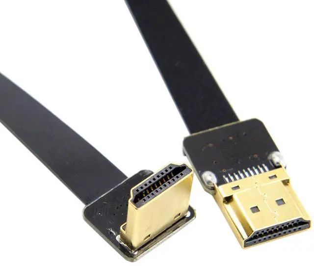 Alt view image 4 of 7 - CY 20cm FPV HDMI Male to 90 Degree Down Angled HDMI Male HDTV FPC Flat Cable for Multicopter Aerial Photography