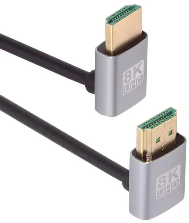 Main image of Cable HDMI 2.1 Ultra Thin HDTV Cable 8K 4K Hyper Super Flexible Slim Cord Down Angled to Up Angled 90 Degree Type-A for Computer HDTV (50cm)