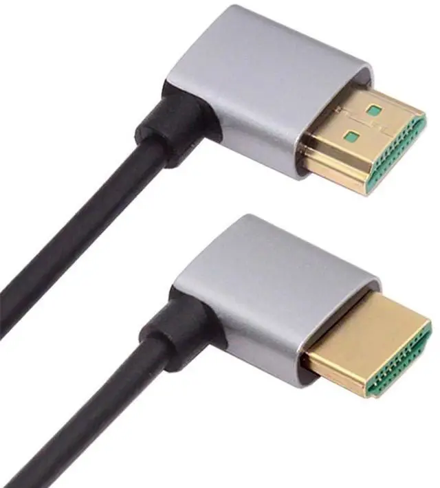 Main image of Cable HDMI 2.1 Ultra Thin HDTV Cable 8K 4K Hyper Super Flexible Slim Cord Left Angled to Right Angled 90 Degree Type-A for Computer HDTV (50cm)