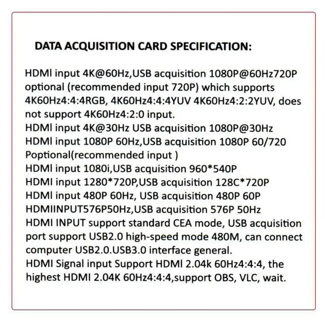 Alt view image 7 of 7 - 4K 60fps HDMI Capture Card Audio Video Live Streaming USB Data for Camera Game Set-Top Box Recording Computer DVD