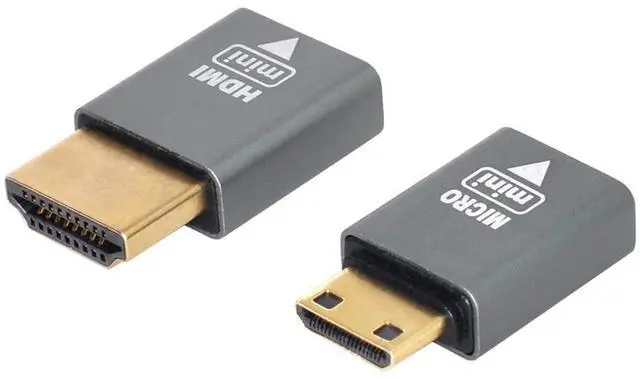 Main image of 2pcs/Set Compatible Micro HDMI Female to Mini Male & HDMI 1.4 Male Adapter 4K@60hz
