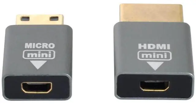 Alt view image 6 of 7 - 2pcs/Set Compatible Micro HDMI Female to Mini Male & HDMI 1.4 Male Adapter 4K@60hz