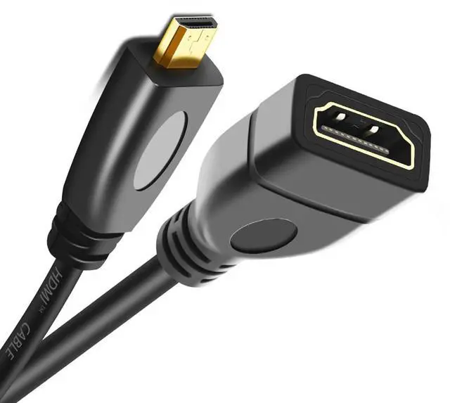 Main image of Micro HDMI Male to HDMI Female Adapter Short Cable 4K 60hz UHD Cord 10cm for Camera Laptop HDTV Monitor