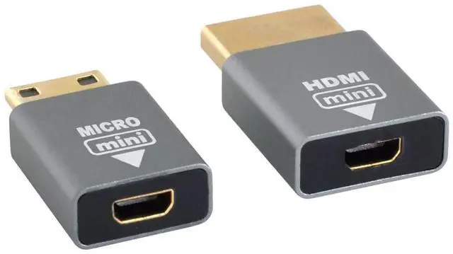 Alt view image 7 of 7 - 2pcs/Set Compatible Micro HDMI Female to Mini Male & HDMI 1.4 Male Adapter 4K@60hz