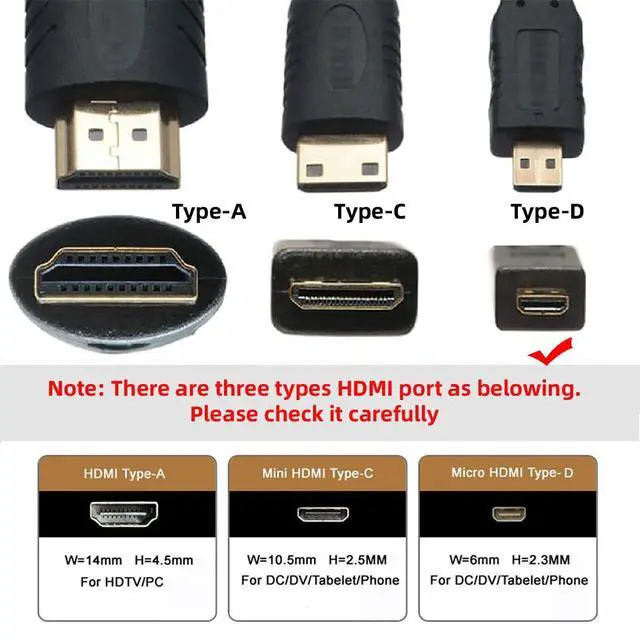 Alt view image 7 of 7 - Micro HDMI Male to HDMI Female Adapter Short Cable 4K 60hz UHD Cord 10cm for Camera Laptop HDTV Monitor