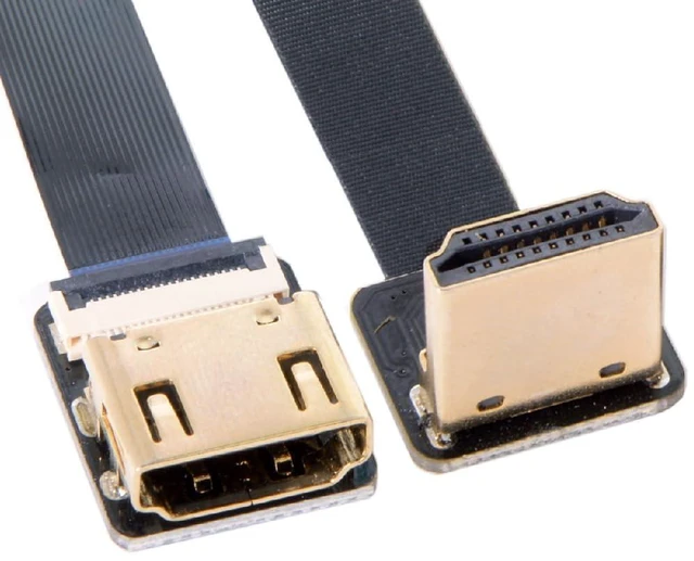 Alt view image 6 of 7 - FPV Down Angled 90 Degree HDMI Male to Female FPC Flat Cable for HDTV Multicopter Aerial Photography 80CM