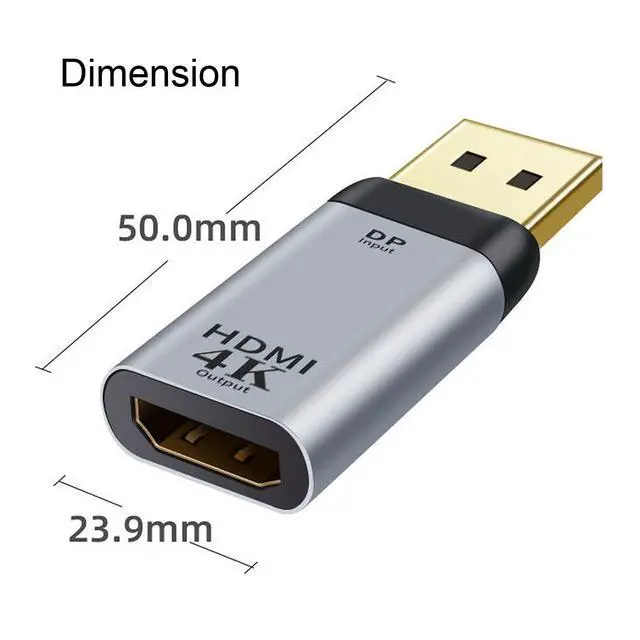 Alt view image 4 of 7 - DisplayPort DP Source to HDMI Sink Displays 4K@60hz Ultra HD Converter Adapter for Laptop HDTV