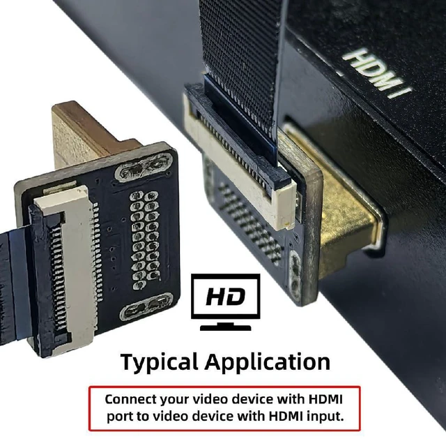 Alt view image 6 of 7 - FPV FPC Flat Cable Micro HDMI Male to Micro HDMI Male Extension 1080P for FPV HDTV Multicopter Aerial Photography 20CM