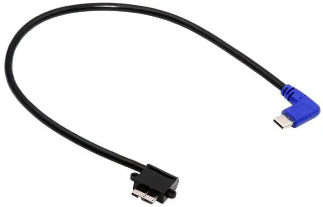 Main image of 5Gbps USB-C Type-C Host to Micro USB3.0 90 Degree Right Angled Data Cable for Industrial Camera Storage Phone 30cm