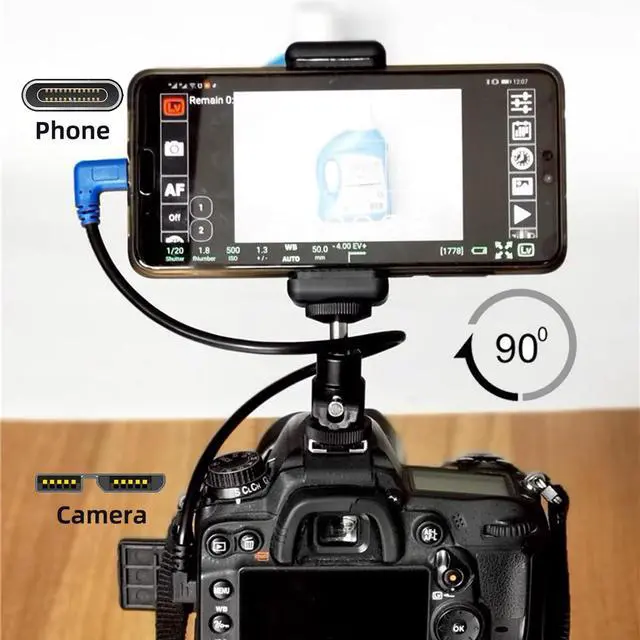 Alt view image 5 of 7 - 5Gbps USB-C Type-C Host to Micro USB3.0 90 Degree Right Angled Data Cable for Industrial Camera Storage Phone 30cm