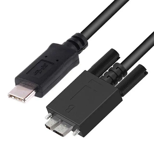 Alt view image 7 of 7 - USB-C Type-C Host to Micro USB3.0 Screw Mount Straight Cable 5Gbps for Industrial Camera Storage