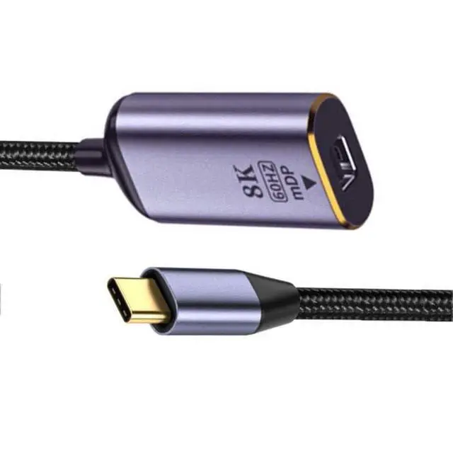Alt view image 2 of 7 - USB4 Type-C USB-C Source to Mini Displayport Mini-DP Female Cable Display 8K 60HZ UHD 4K Monitor Displays